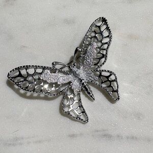 Vintage Sarah Coventry Silver Tone Butterfly Brooch Back Stamped